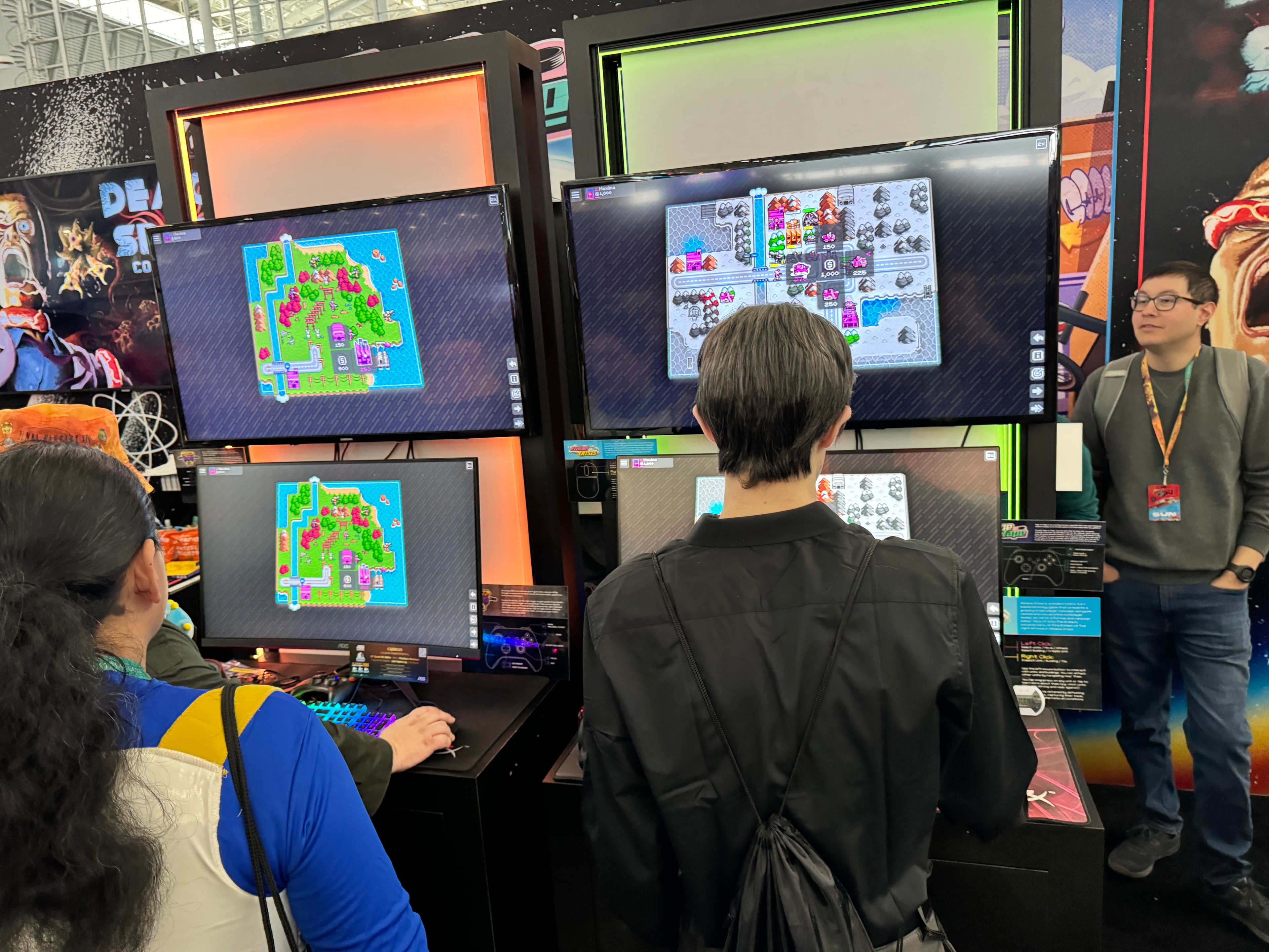 Two players playing Athena Crisis at PAX East