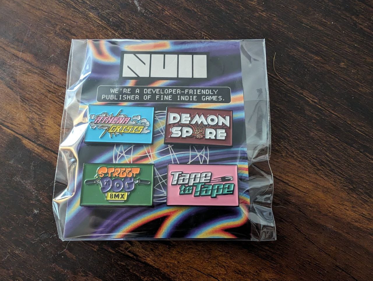 An image of pins that were created for PAX East